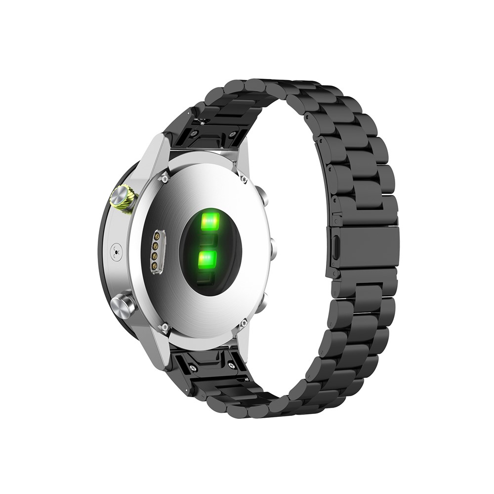 26mm Replacement Three Beads Stainless Steel Wrist Watch Band for Garmin Fenix 6X - Black-3
