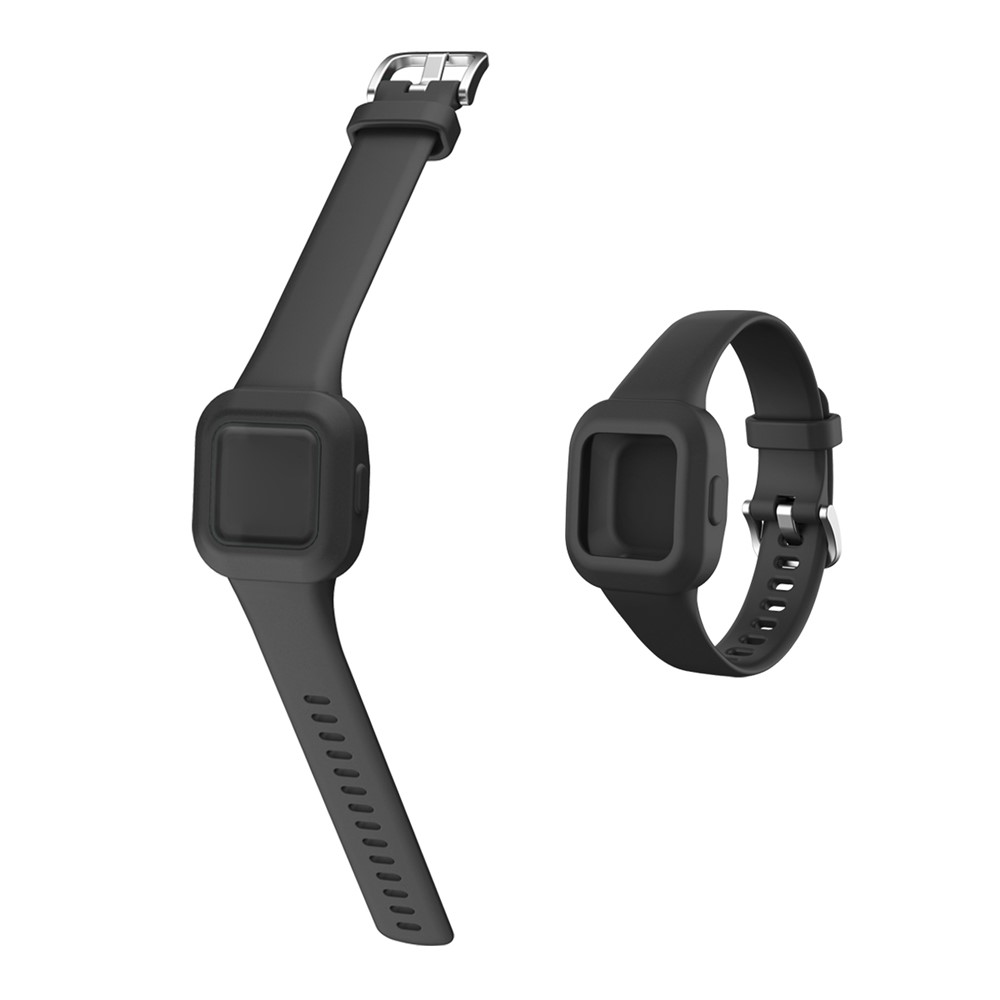 Solid Color Silicone Watch Band Strap for Garmin Vivofit jr 3 - Black-3