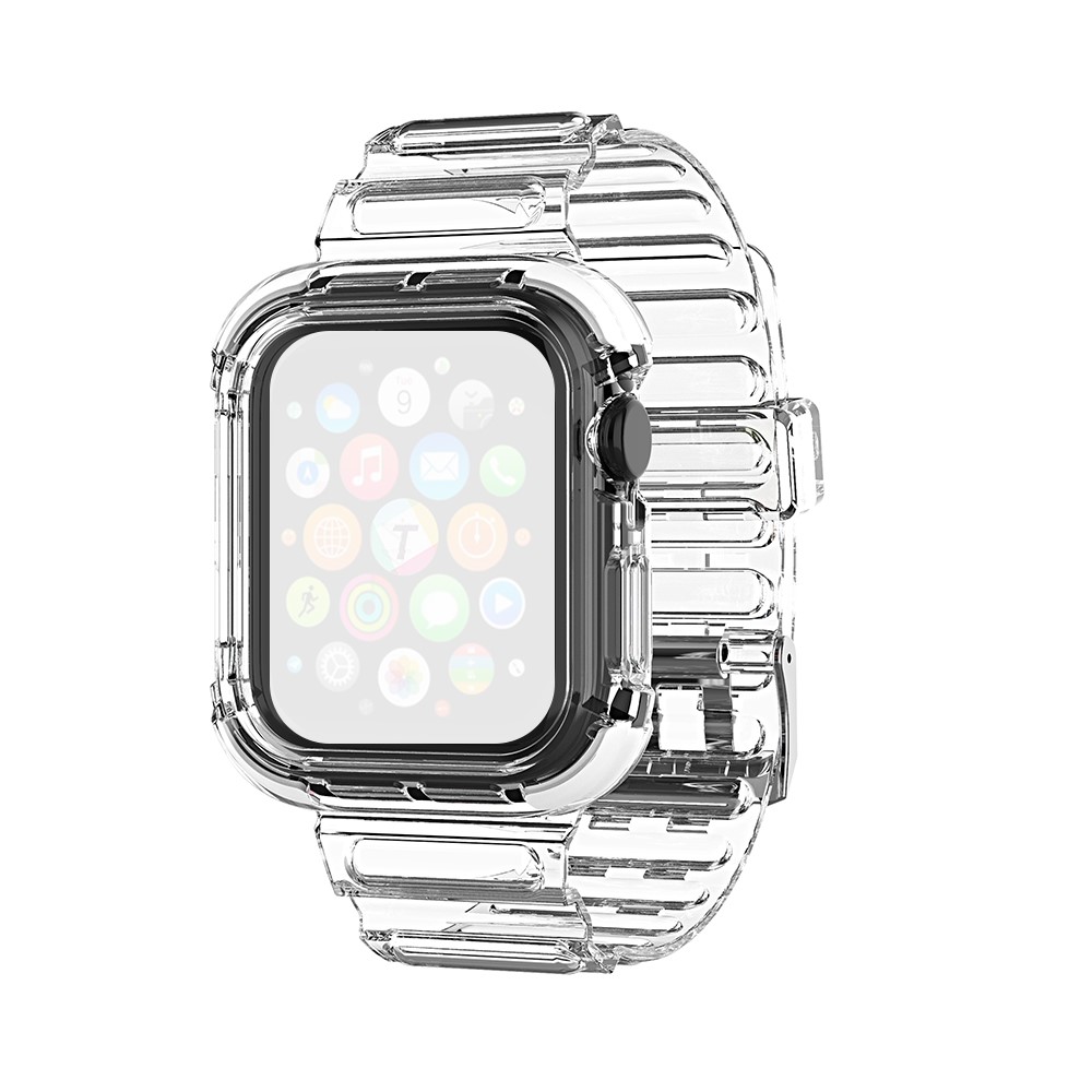 Soft TPU Smart Watch Replacement Strap for Apple Watch Series 6/SE/5/4 40mm / Apple Watch Series 1/2/3 38mm - Transparent-1