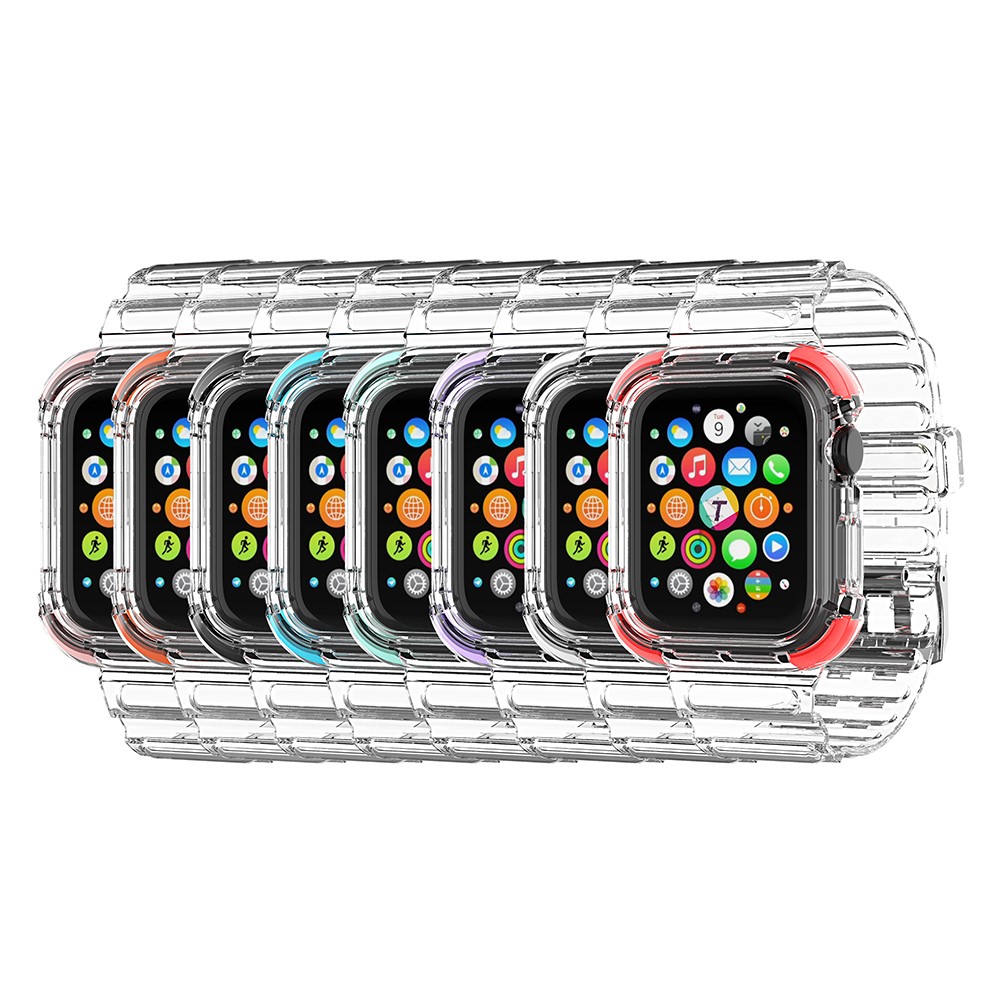Soft TPU Smart Watch Replacement Strap for Apple Watch Series 6/SE/5/4 40mm / Apple Watch Series 1/2/3 38mm - Transparent-2