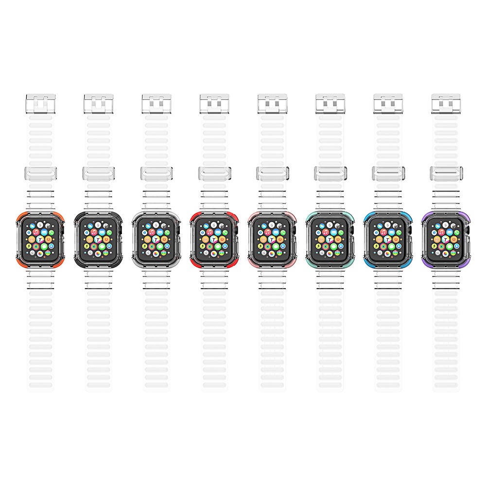 Soft TPU Smart Watch Replacement Strap for Apple Watch Series 6/SE/5/4 40mm / Apple Watch Series 1/2/3 38mm - Transparent-3
