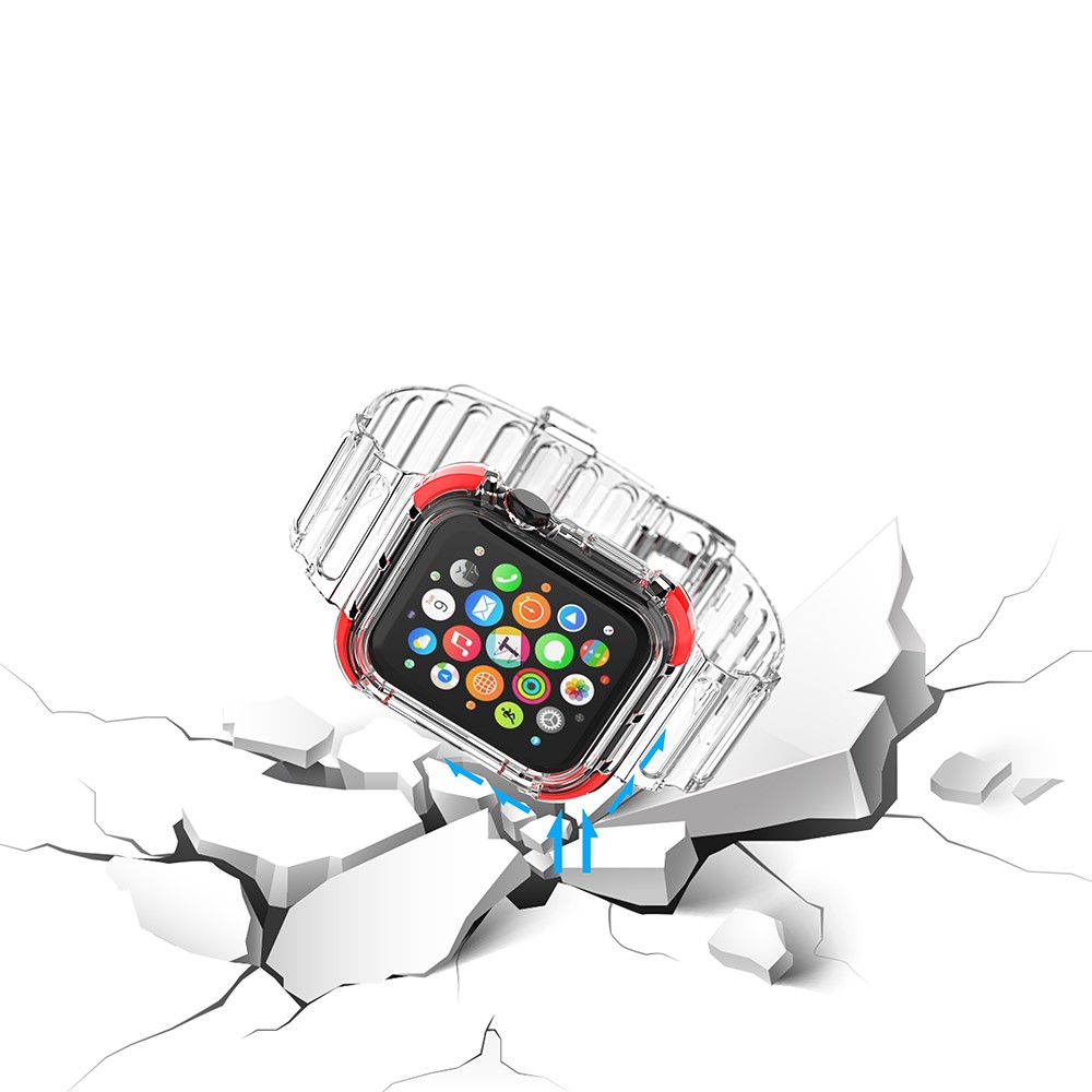 Soft TPU Smart Watch Replacement Strap for Apple Watch Series 6/SE/5/4 40mm / Apple Watch Series 1/2/3 38mm - Transparent-4