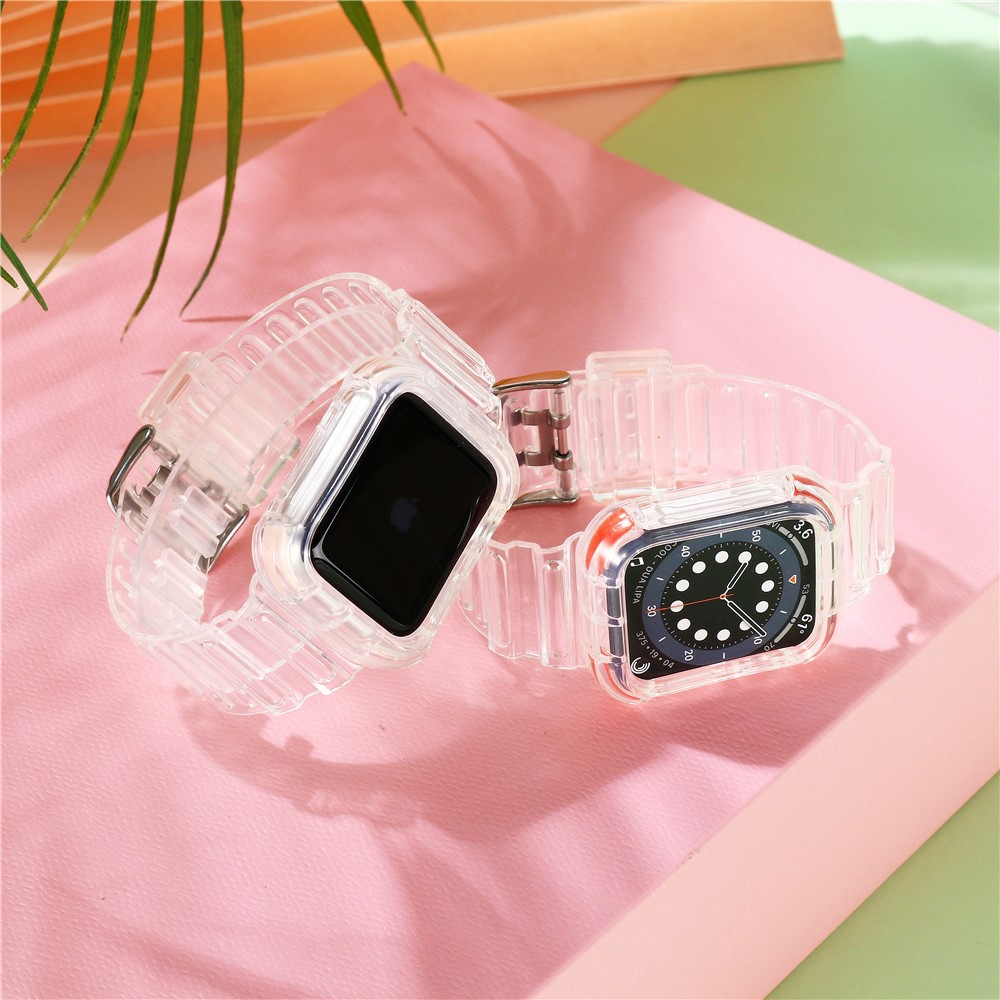 Soft TPU Smart Watch Replacement Strap for Apple Watch Series 6/SE/5/4 40mm / Apple Watch Series 1/2/3 38mm - Transparent-5