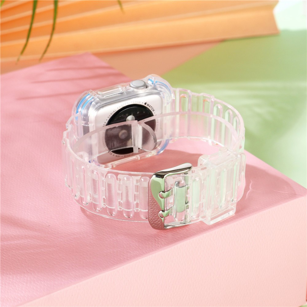 Soft TPU Smart Watch Replacement Strap for Apple Watch Series 6/SE/5/4 40mm / Apple Watch Series 1/2/3 38mm - Transparent-6