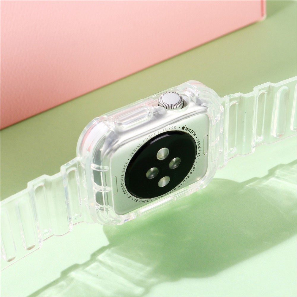 Soft TPU Smart Watch Replacement Strap for Apple Watch Series 6/SE/5/4 40mm / Apple Watch Series 1/2/3 38mm - Transparent-7