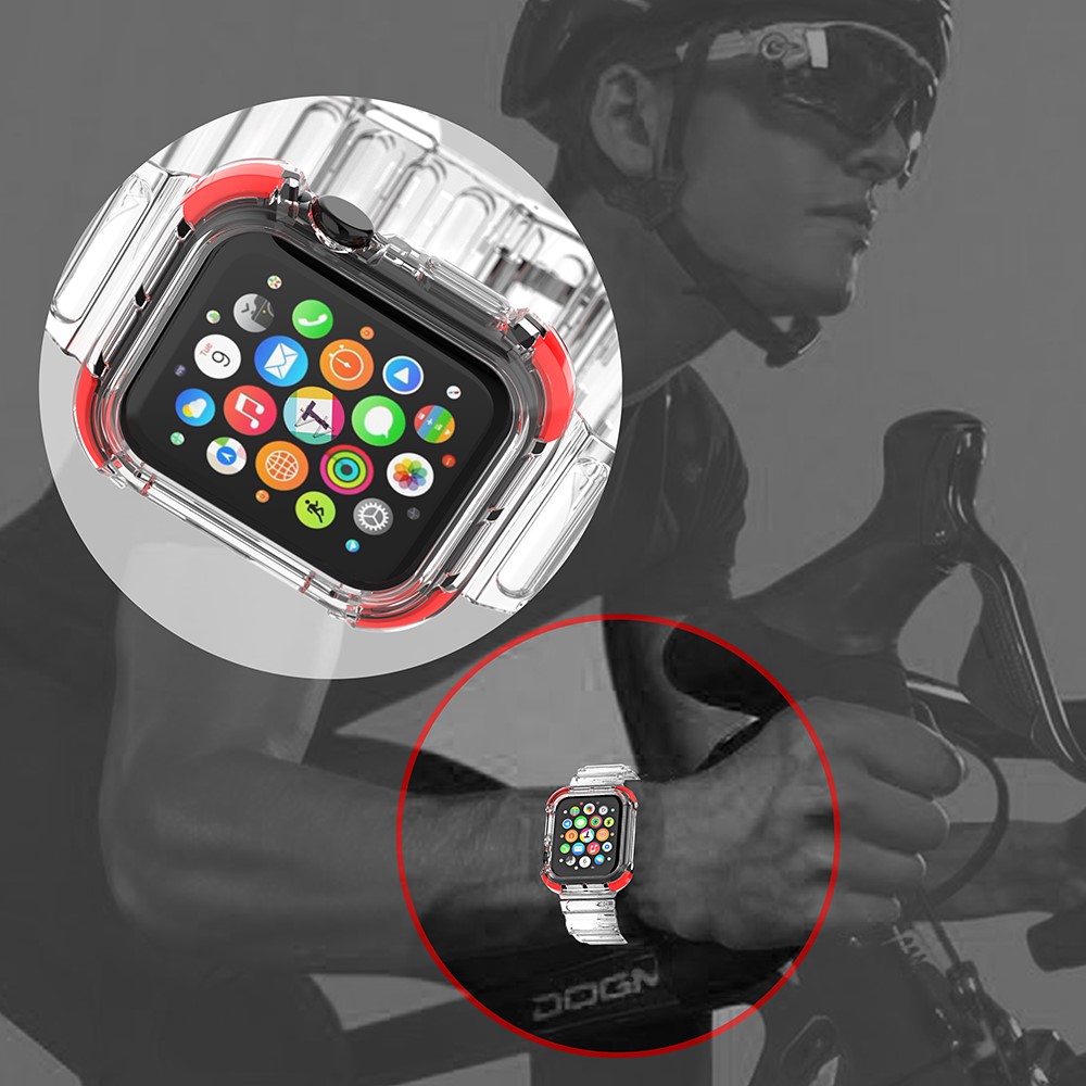 Soft TPU Smart Watch Replacement Strap for Apple Watch Series 6/SE/5/4 40mm / Apple Watch Series 1/2/3 38mm - Transparent-9