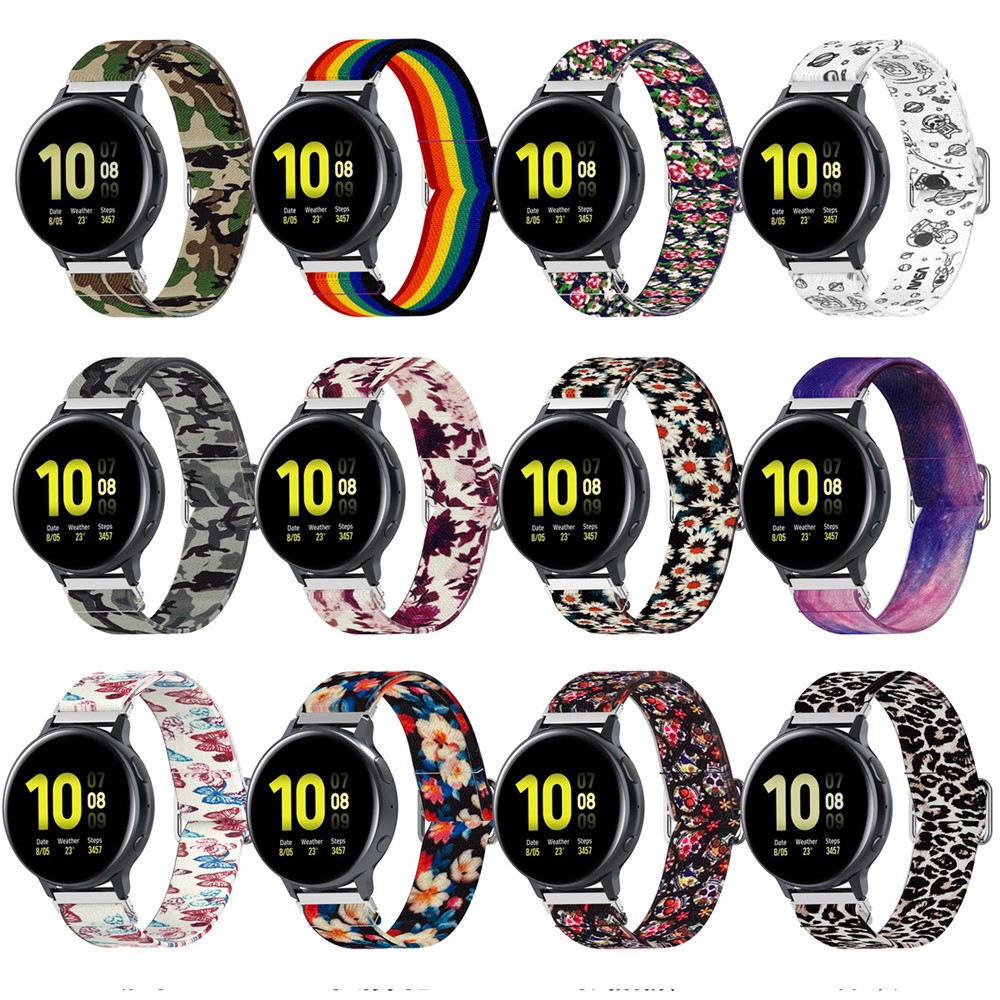 20mm Nylon Watch Band Replacement Watchstrap for Samsung Galaxy Watch Active/Active 2 - Camouflage Green-8