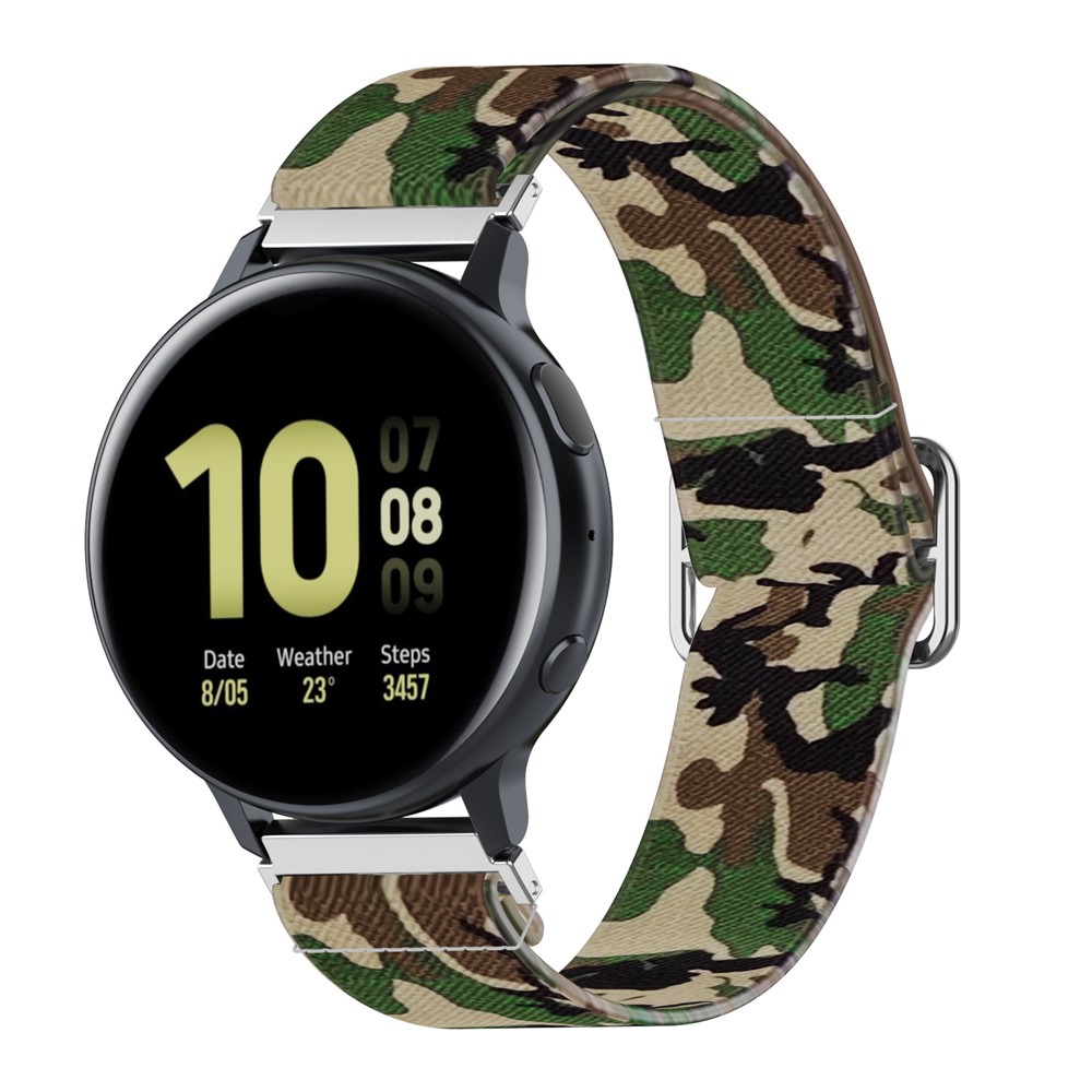 22mm Watch Band Replacement Nylon Watchstrap for Samsung Galaxy Watch3 45mm/Huawei Watch GT 2 Pro - Camouflage Green-3