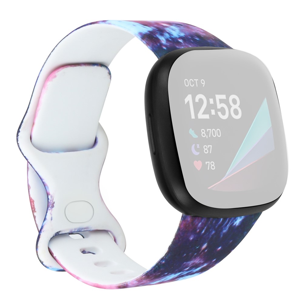 Pattern Printing Design Silicone Watch Band Strap Replacement Size S for Fitbit Versa 3 - Style A-1