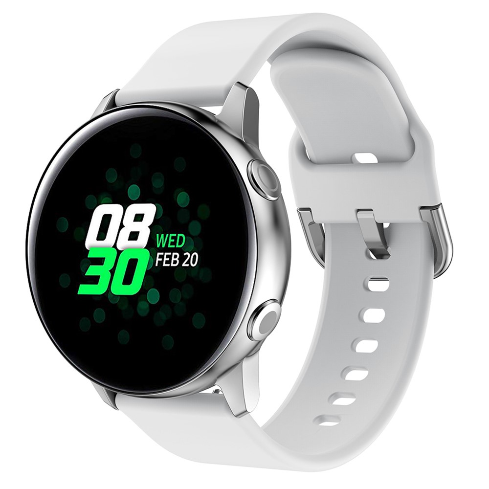 Remplacement De La Sangle De Bande De Montre En Silicone De 20mm Pour Samsung Galaxy Watch 2 / Garmin Vivomove3 Etc - Blanc-2