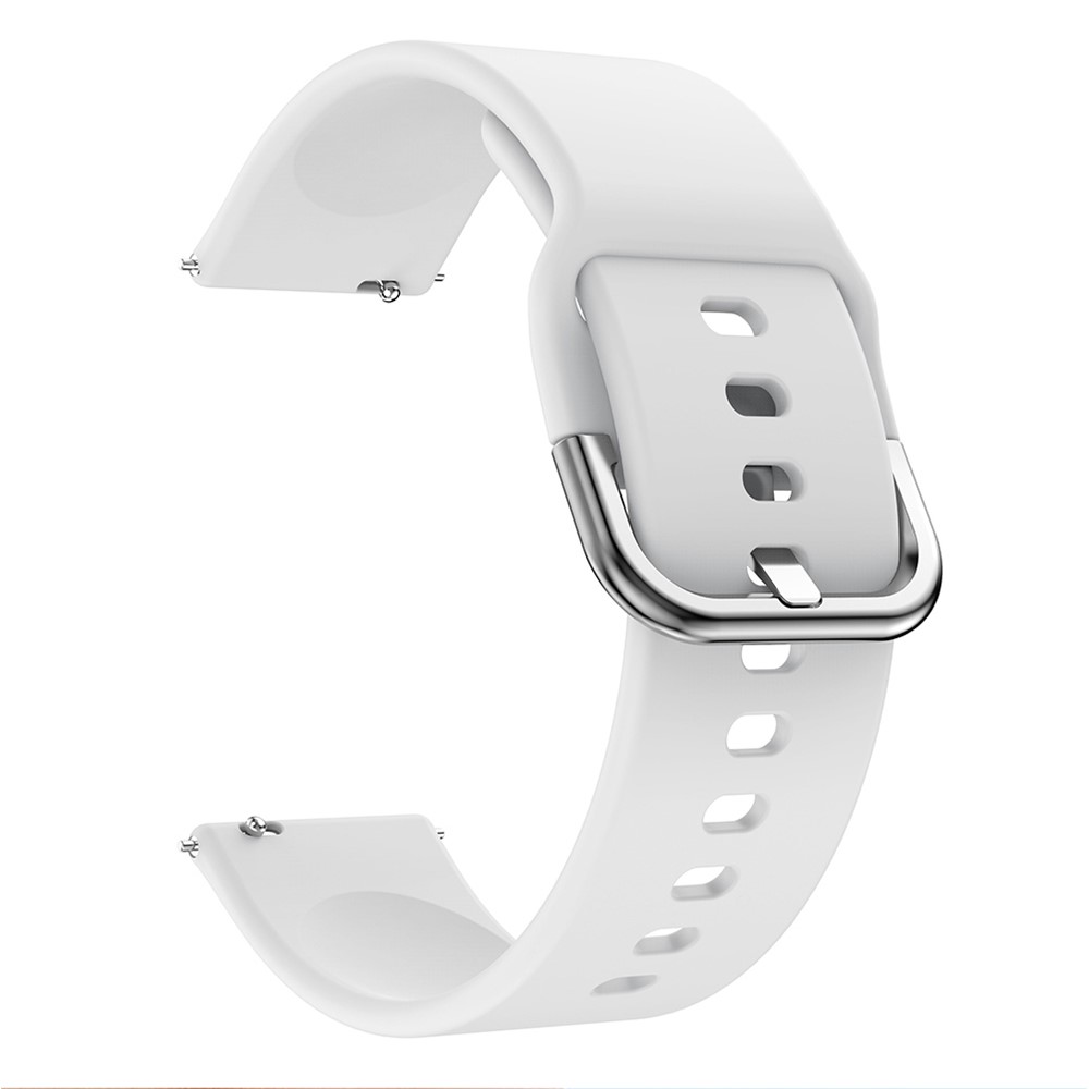 Remplacement De La Sangle De Bande De Montre En Silicone De 20mm Pour Samsung Galaxy Watch 2 / Garmin Vivomove3 Etc - Blanc-3
