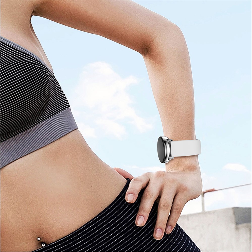 Remplacement De La Sangle De Bande De Montre En Silicone De 20mm Pour Samsung Galaxy Watch 2 / Garmin Vivomove3 Etc - Blanc-5