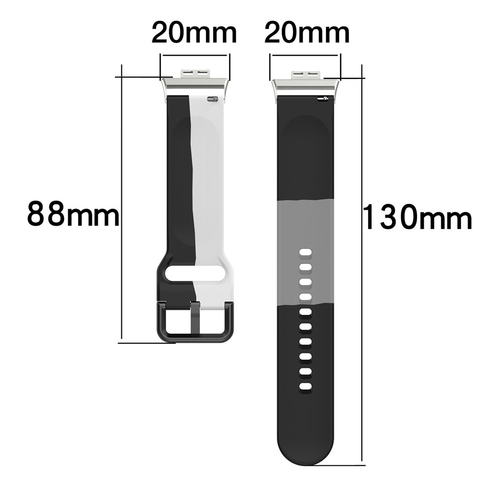 Three Color Watch Strap Replacement Silicone Watch Band for Huawei Watch Fit(TIA-B09/TIA-B19) - Black/White/Grey-8