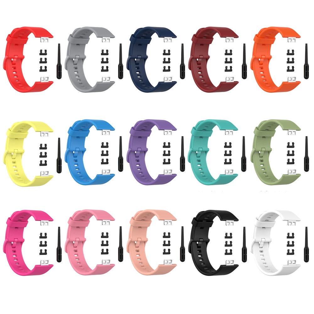 Silicone Solid Color Watch Strap for Huawei Watch Fit(TIA-B09/TIA-B19) - White-10