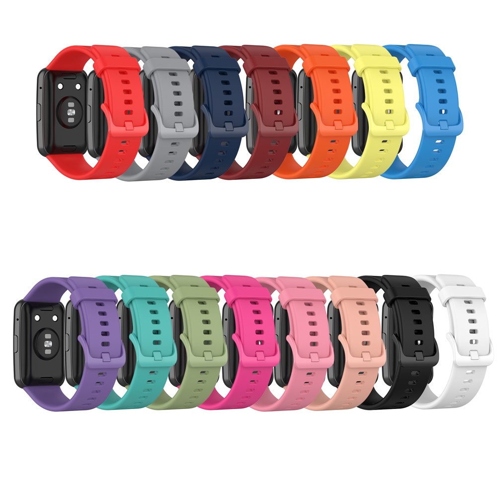 Silicone Solid Color Watch Strap for Huawei Watch Fit(TIA-B09/TIA-B19) - White-9