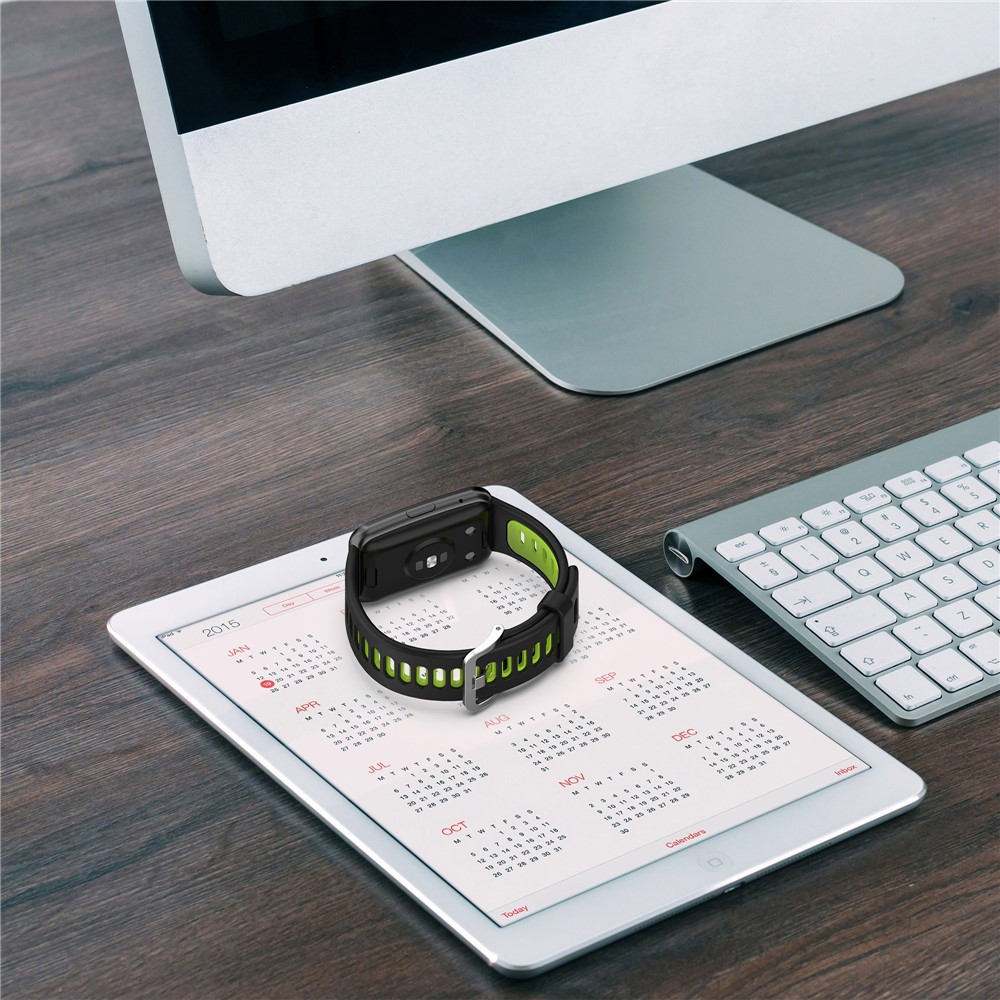 Dual Color Silicone Watch Strap for Huawei Watch Fit(TIA-B09/TIA-B19) - White/Black-6