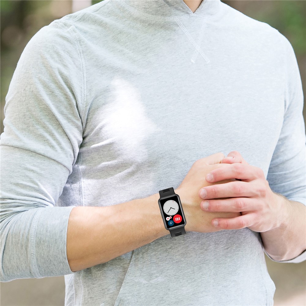 Wholesale Dual Color Silicone Watch Strap for Huawei Watch Fit(TIA-B09/TIA-B19)  - Midnight Blue/White from China | TVC-Mall.com