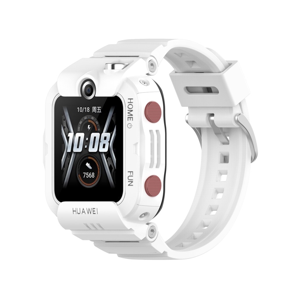 Flexible Silicone Watch Strap with Screwdrivers for Huawei Children's Watch 4X - White-5