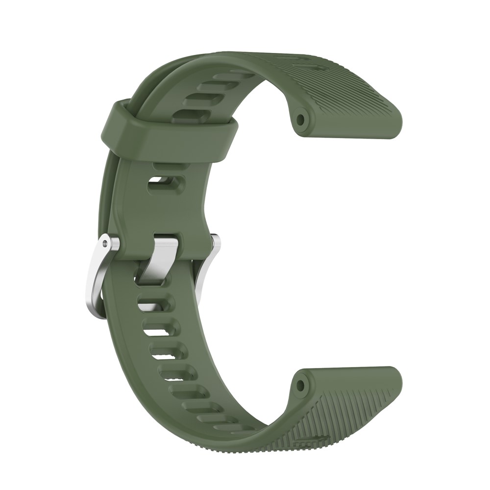 Solid Color Silicone Replacement Watch Strap for Garmin Forerunner 745 - Dark Green-4