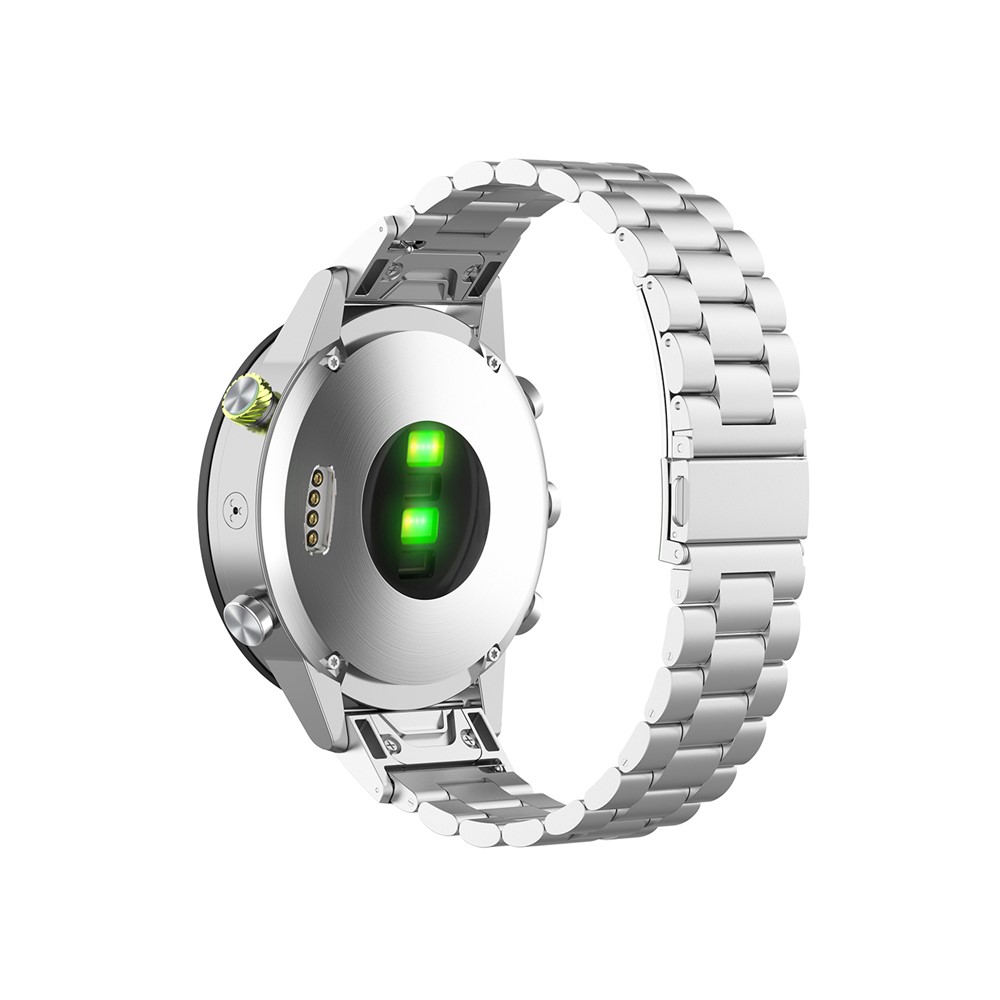 Sangle De Montre En Acier Inoxydable Trois Perles Pour Garmin Fenix 6x - Argent-1