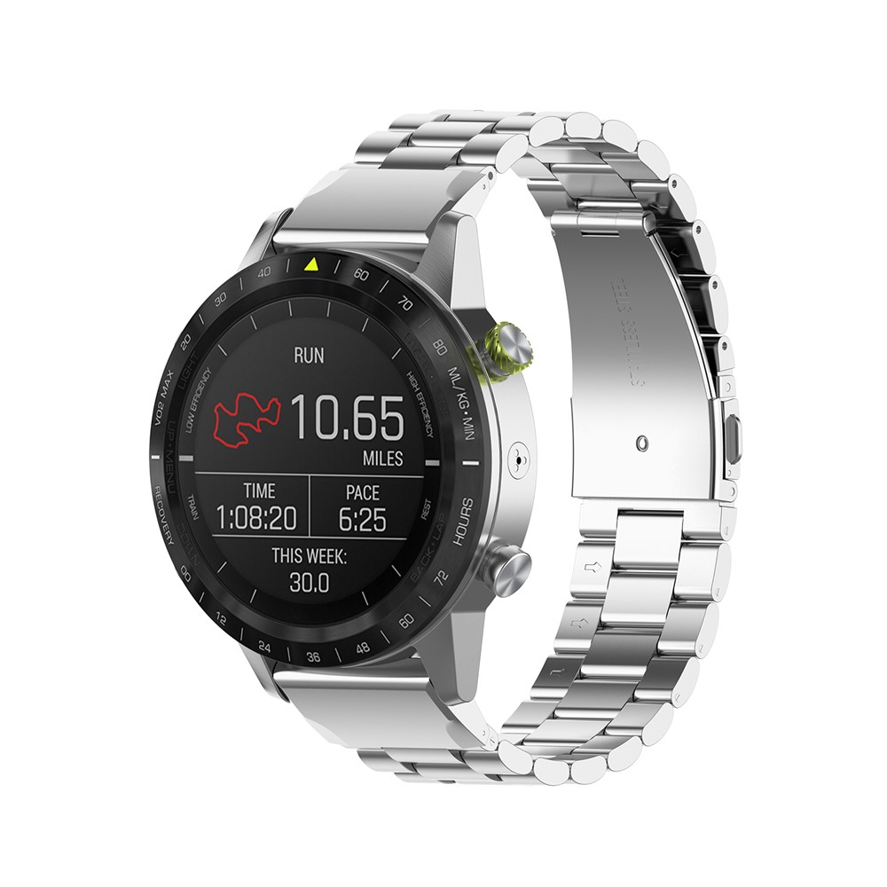 Sangle De Montre En Acier Inoxydable Trois Perles Pour Garmin Fenix 6x - Argent-2