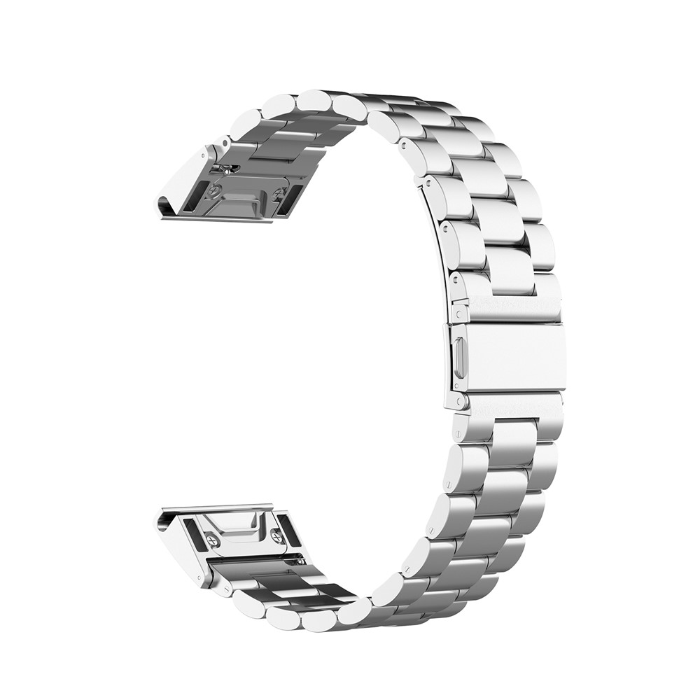 Sangle De Montre En Acier Inoxydable Trois Perles Pour Garmin Fenix 6x - Argent-4