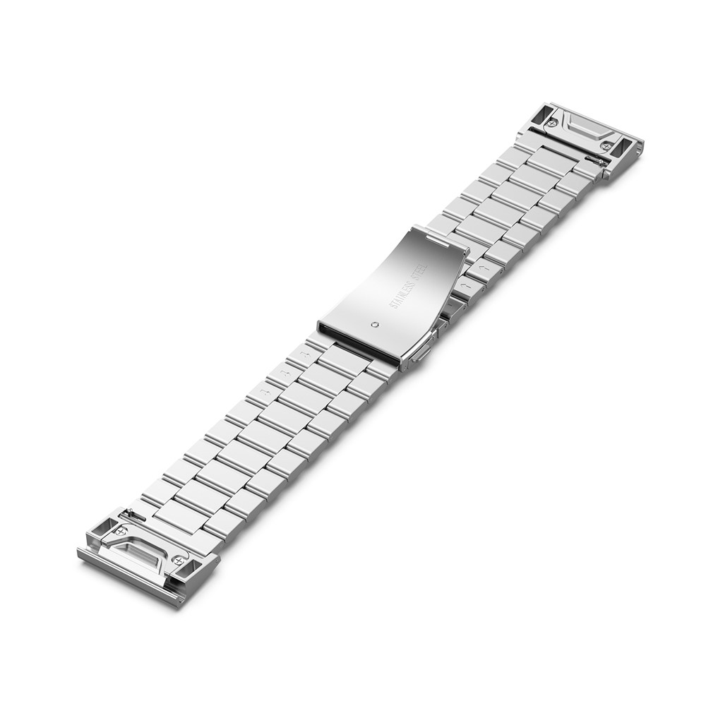 Sangle De Montre En Acier Inoxydable Trois Perles Pour Garmin Fenix 6x - Argent-5