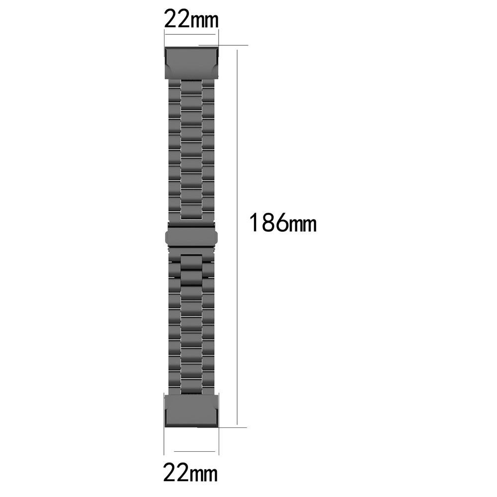 Stainless Steel Three Beads Replacement Watch Strap for Garmin Fenix 6 - Black-6