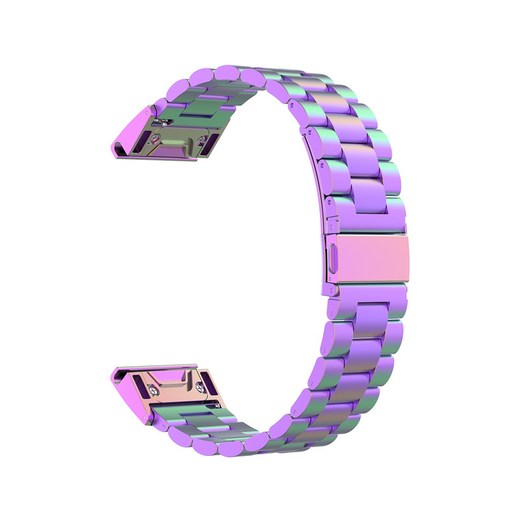 Quick Release Three Beads Stainless Steel Watch Strap for Garmin Fenix 6 - Multi-color-4