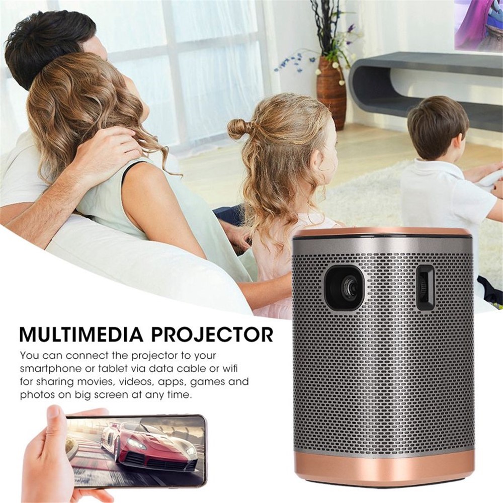 L2 480P Android 6.01 1GB + 8GB DLP Projector Keystone Correction 2.4G WiFi Home Theater Beamer - US Plug-4