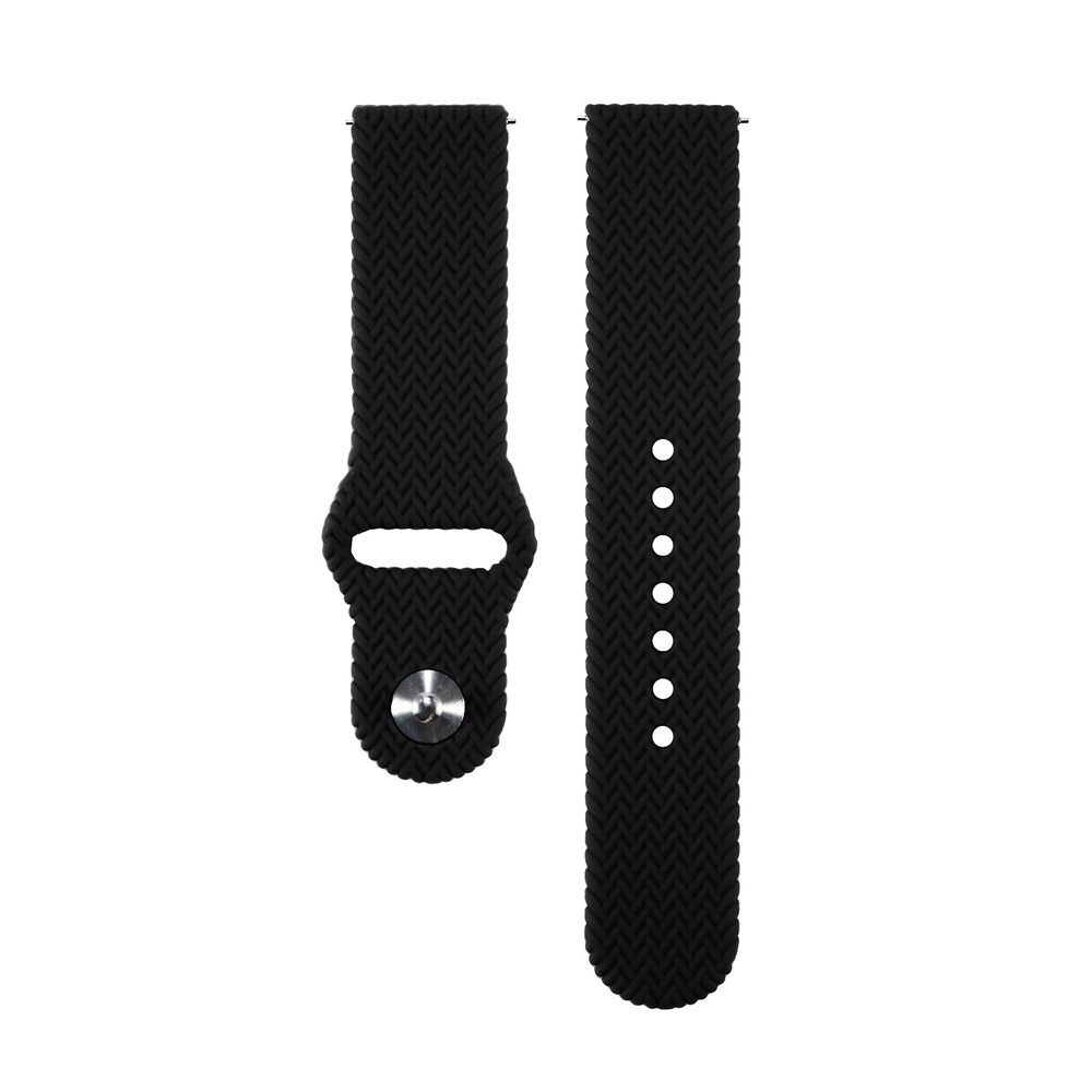 Solid Color Silicone Braided Texture Smart Watch Band Replacement Wrist Strap 22mm for Huawei watch GT2 pro/Amazfit GTR 2 - Black-4