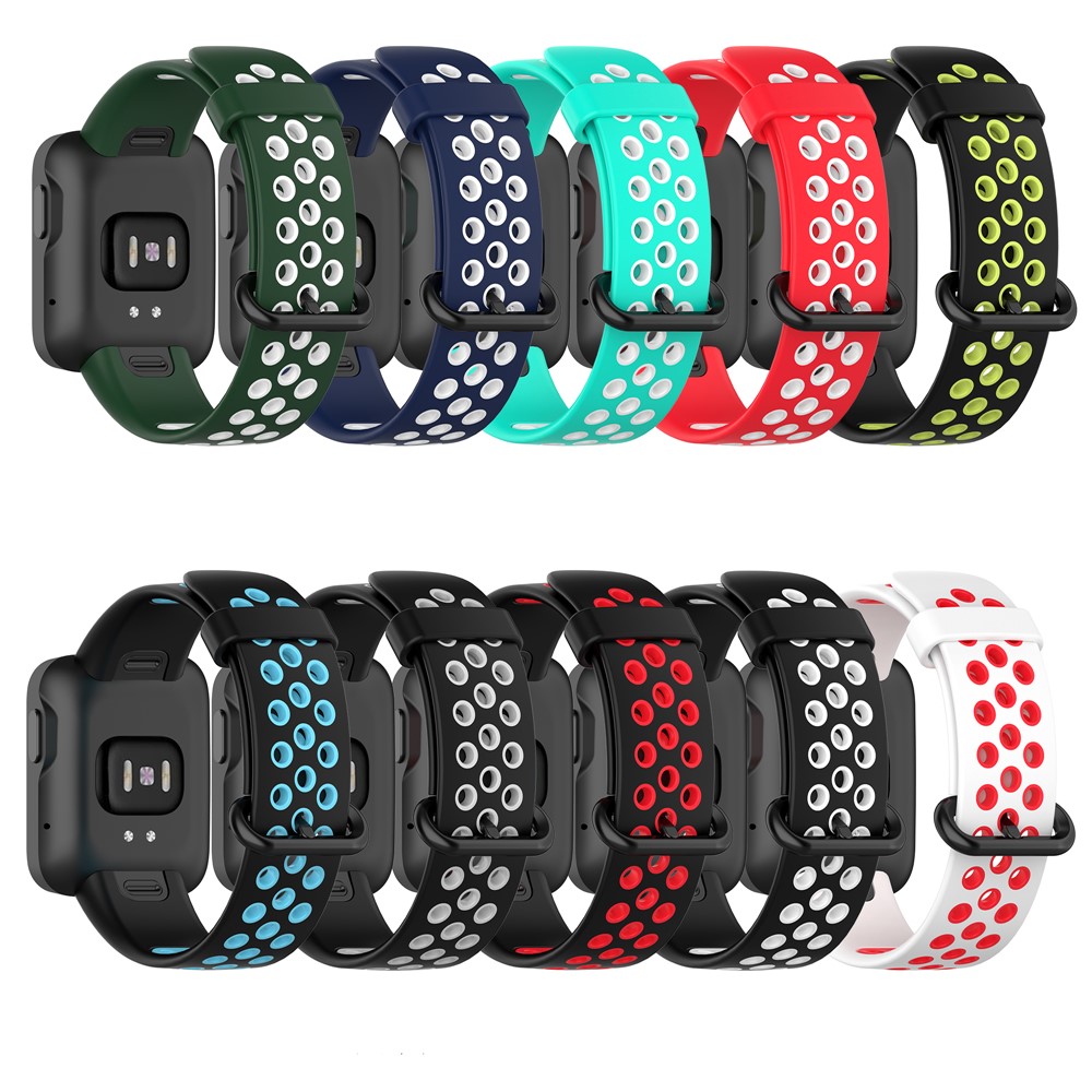 Bi-color Silicone Smart Watch Band for Xiaomi Redmi Watch / Mi Watch Lite - White/Red-10