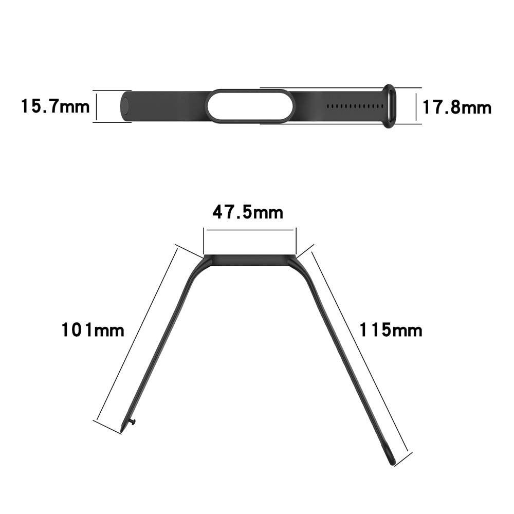 Glossy Silicone Watch Strap Sostituzione Della Fascia di Guardia Per Xiaomi Mi Band 5/6/7 - Bianca-10