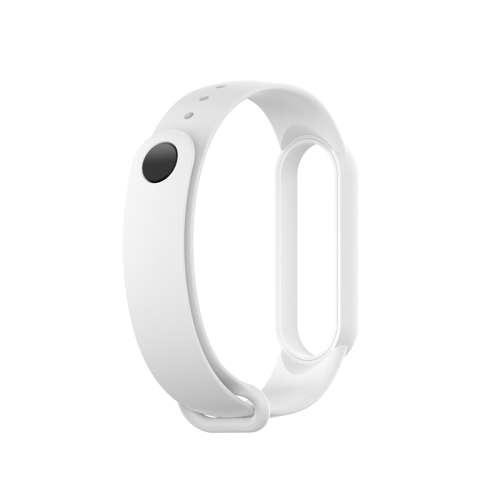 Glossy Silicone Watch Strap Replacement Watchband for Xiaomi Mi Band 5/6 - White-2