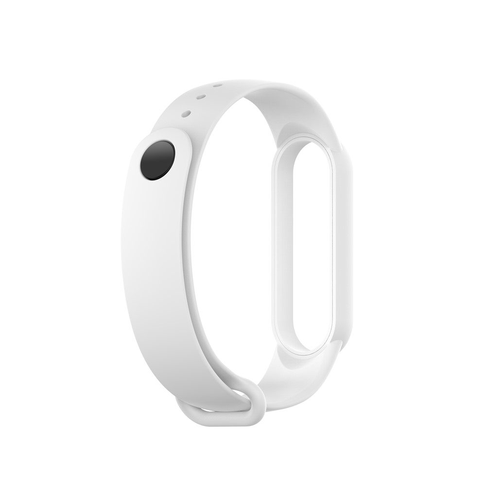 Glossy Silicone Watch Strap Replacement Watchband for Xiaomi Mi Band 5/6/7 - White-2