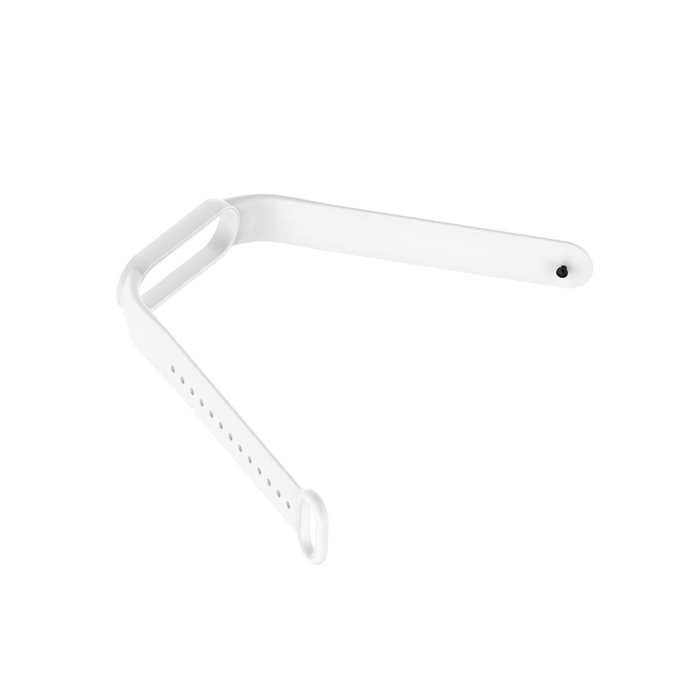 Glossy Silicone Watch Strap Replacement Watchband for Xiaomi Mi Band 5/6 - White-4