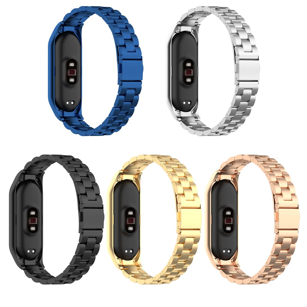 Stainless Steel Replacement Smart Watch Strap Watchband for Xiaomi Mi Band 5/6 - Gold-10