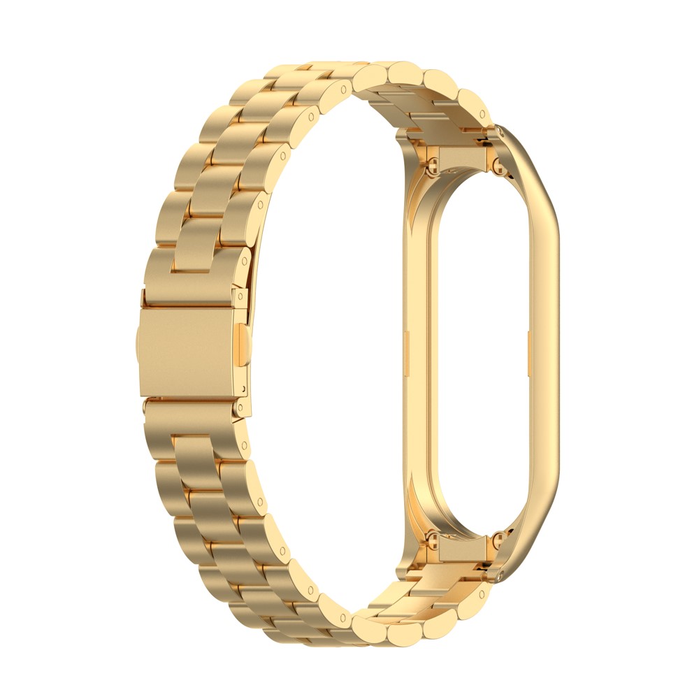 Stainless Steel Replacement Smart Watch Strap Watchband for Xiaomi Mi Band 5/6 - Gold-3
