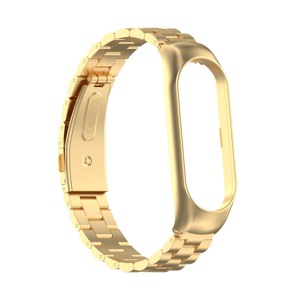 Stainless Steel Replacement Smart Watch Strap Watchband for Xiaomi Mi Band 5/6 - Gold-4