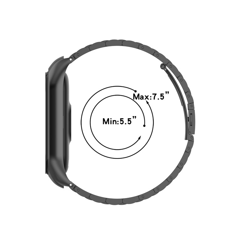 Замена Часовых Ремешков с Нержавеющей Стали Замена Часов Для Xiaomi Mi Band 5/6 - Черный-8
