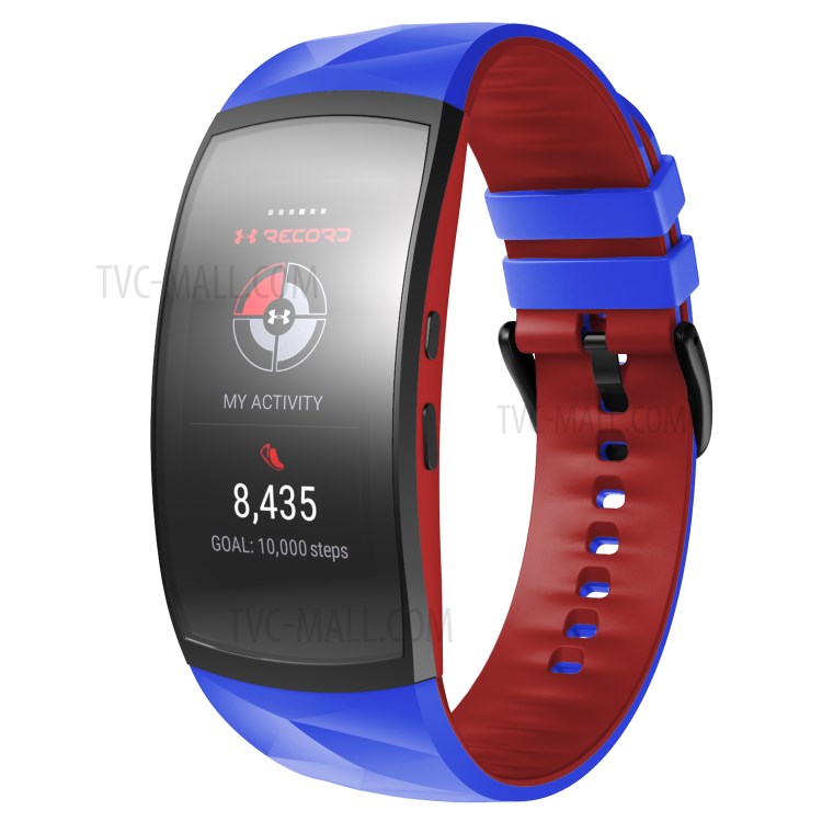 Two Color Adjustable Watchband Smart Watch Strap Belt Replacement for Samsung Galaxy Fit2 / Fit2 Pro - Royal Blue / Red-2