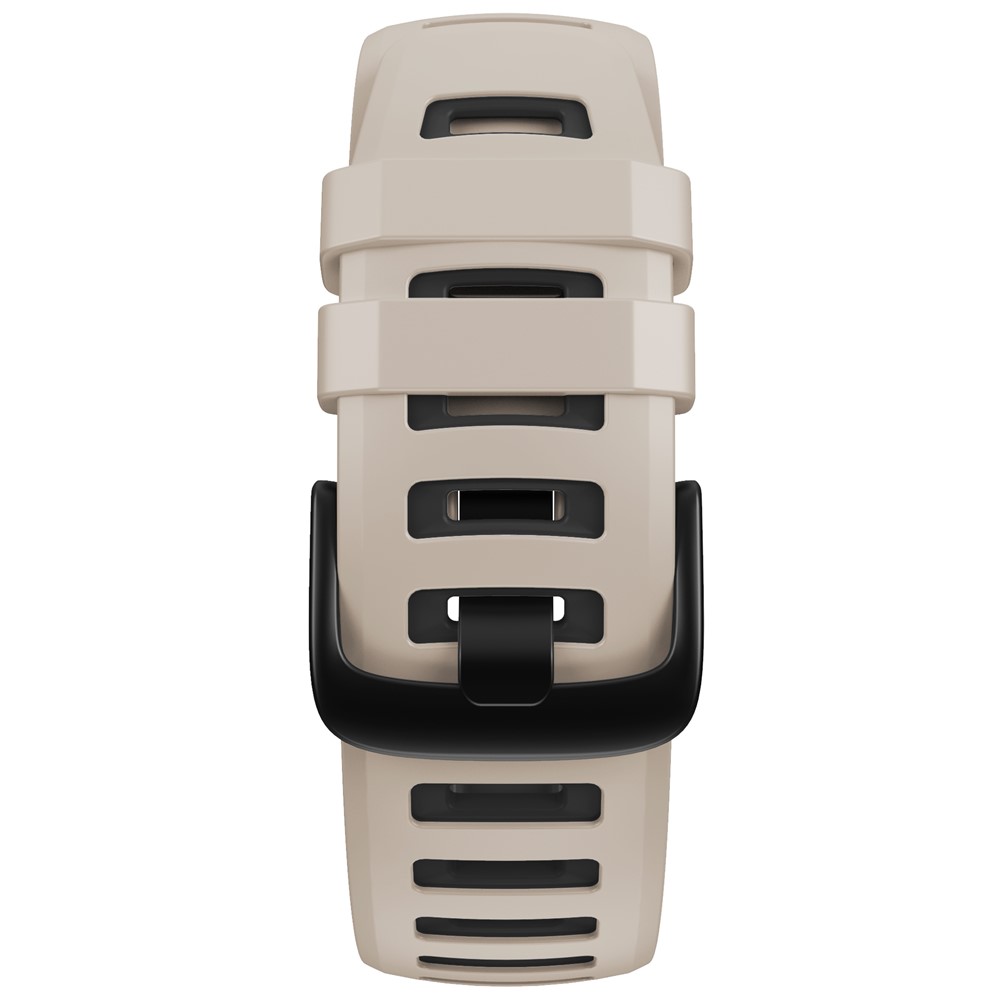 Bi-color Soft Silicone Watchband Replacement Bracelet Strap for Garmin Instinct / Instinct Esports - White / Black-4