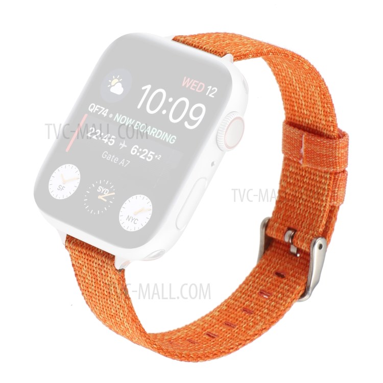 Elastic Nylon Watch Band Replacement Watch Strap for Apple Watch Series 4/5/6/SE 40mm / Watch Series 1/2/3 38mm - Orange-1