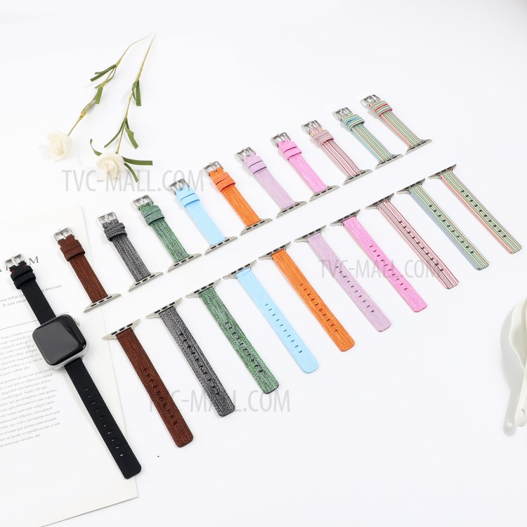 Elastic Nylon Watch Band Replacement Watch Strap for Apple Watch Series 4/5/6/SE 40mm / Watch Series 1/2/3 38mm - Orange-4