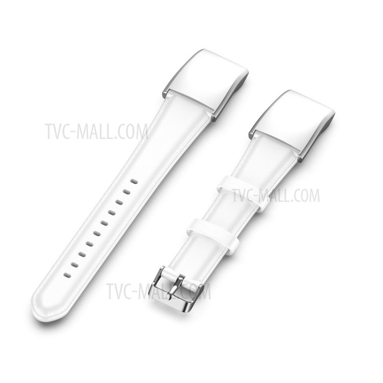 Replacement Genuine Leather Strap Smartwatch Band for Honor Band 5/4 - White-2
