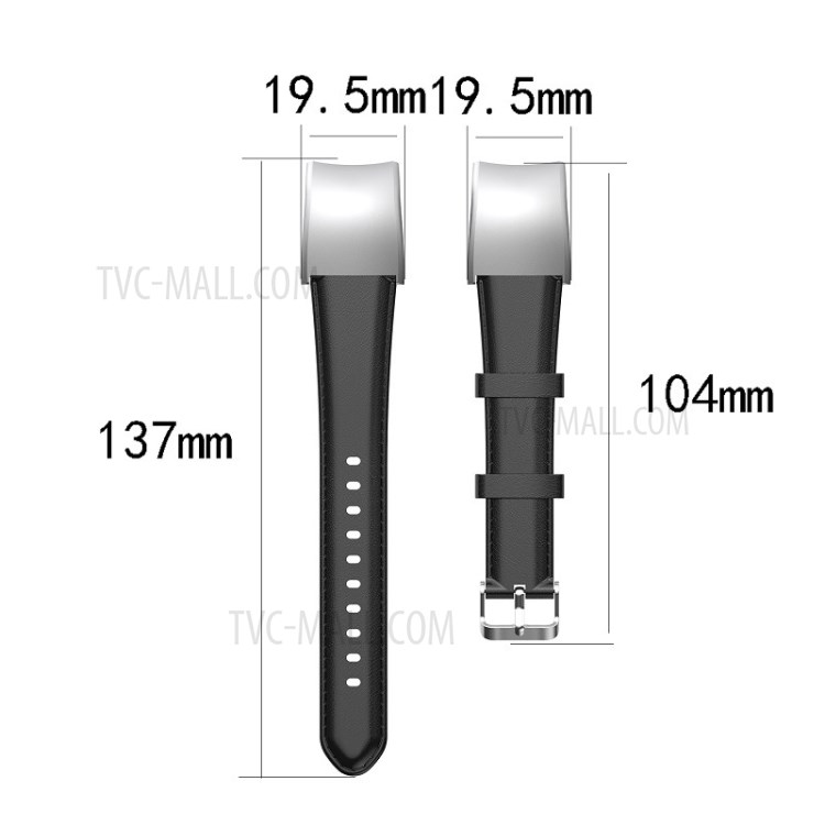Replacement Genuine Leather Strap Smartwatch Band for Honor Band 5/4 - White-5