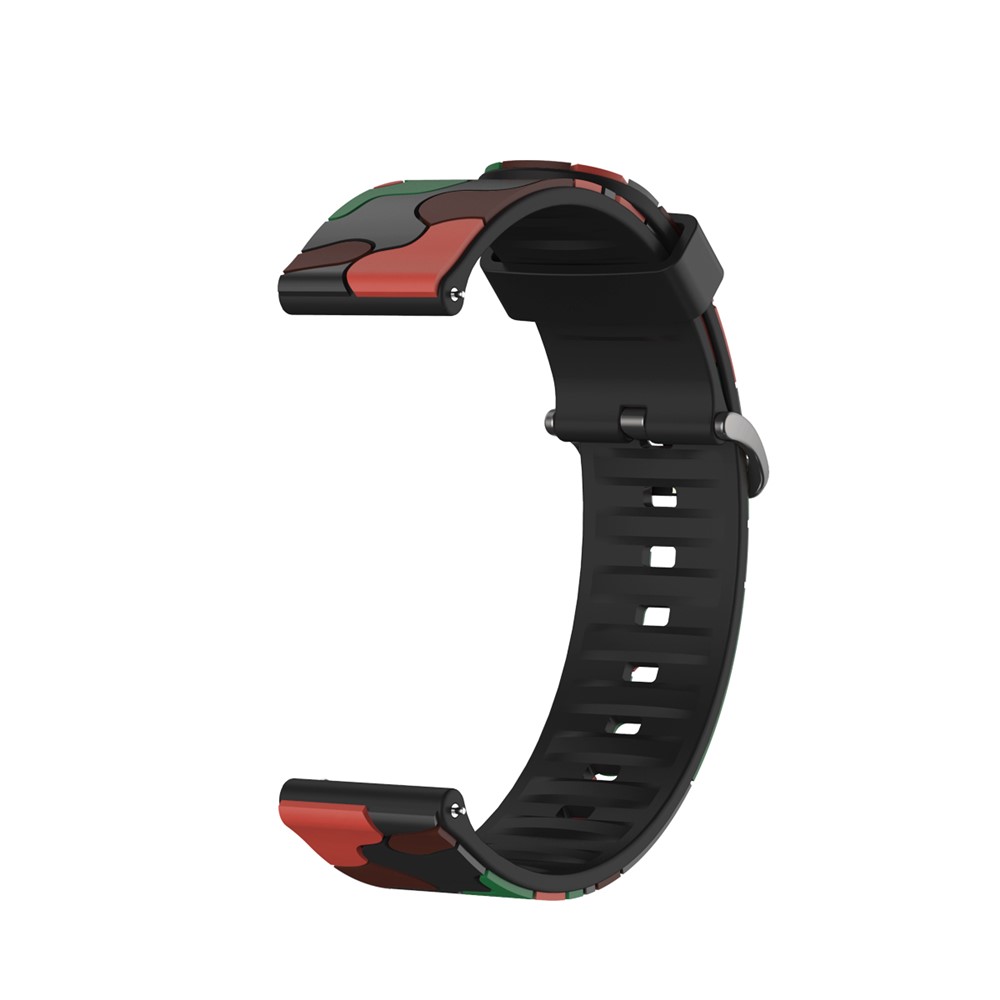 20MM Stylish Camouflage Pattern Flexible Silicone Watch Strap for Polar Ignite - Red-1