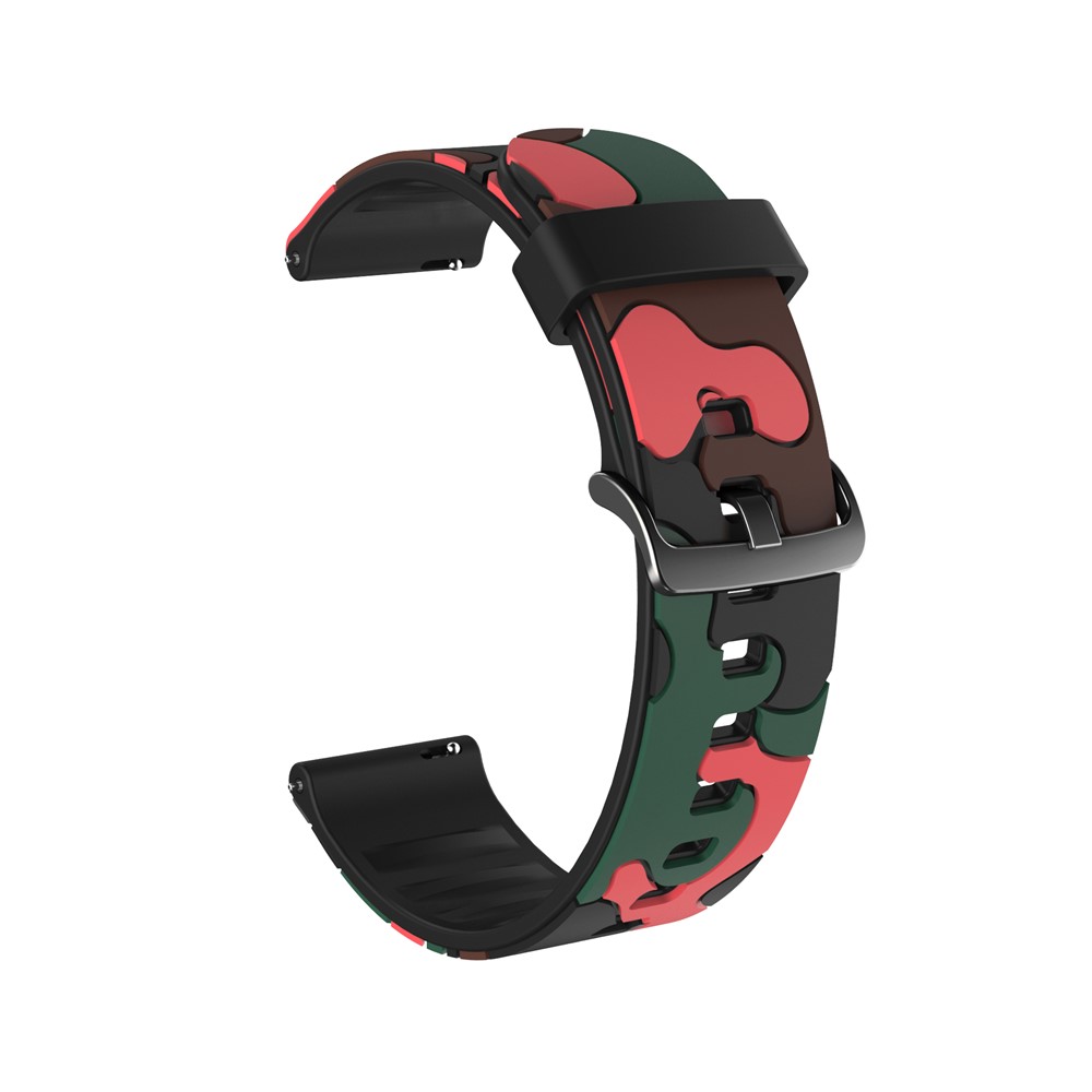 20MM Stylish Camouflage Pattern Flexible Silicone Watch Strap for Polar Ignite - Red-2