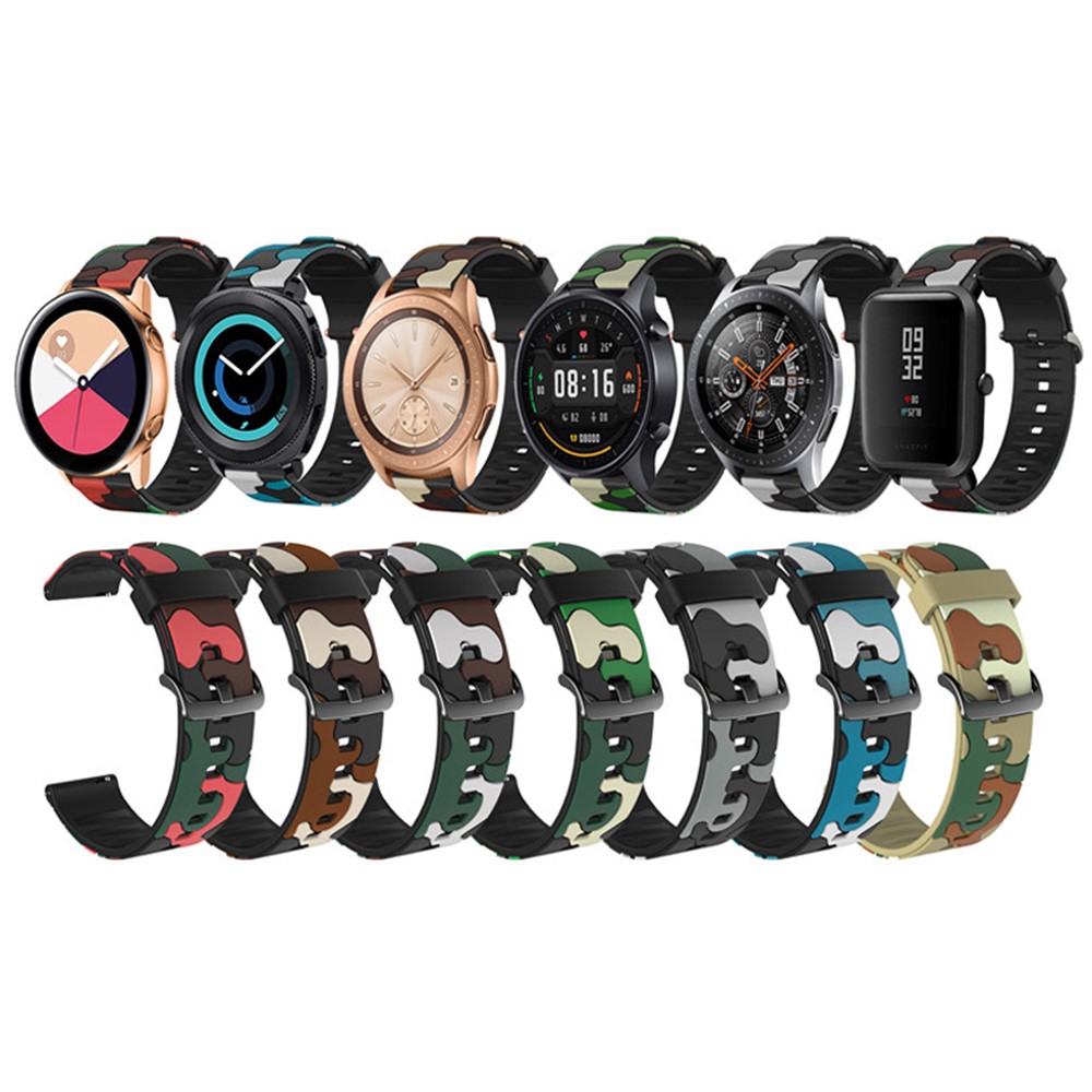 20MM Stylish Camouflage Pattern Flexible Silicone Watch Strap for Polar Ignite - Red-4