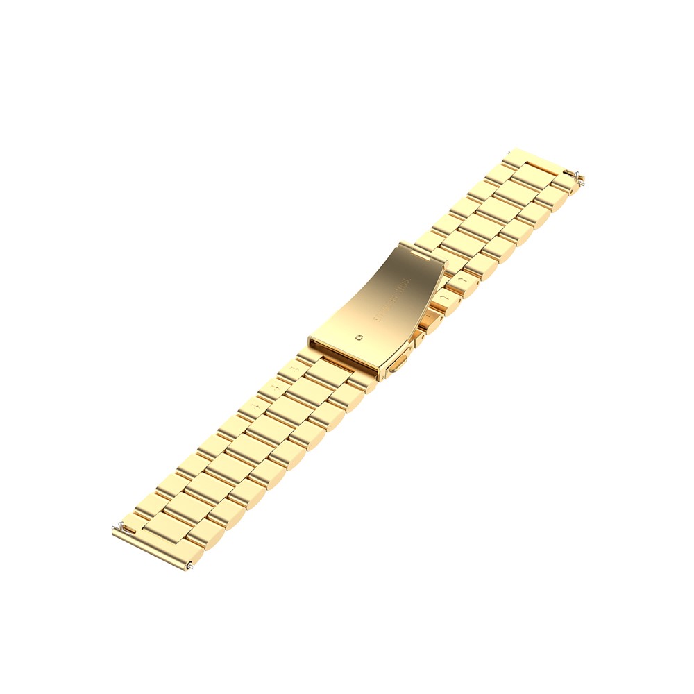 Stainless Steel Three Beads Watch Band Replacement Strap 22mm for YAMAY SW022/Imilab KW66 - Gold-4